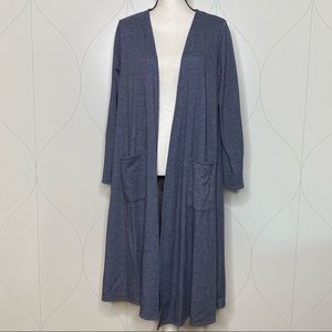 LuLaRoe sweatshirt material Sarah Cardigan blue M